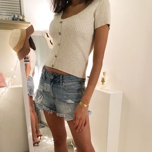 Cream cropped top